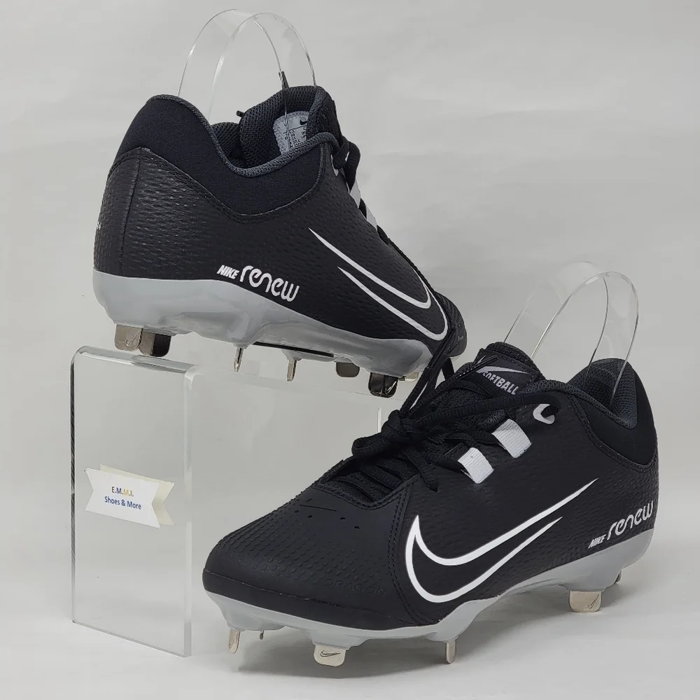 Nike Hyperdiamond 4 Pro Metal Softball Cleats Black CZ5920-010 Womens Size 8 New